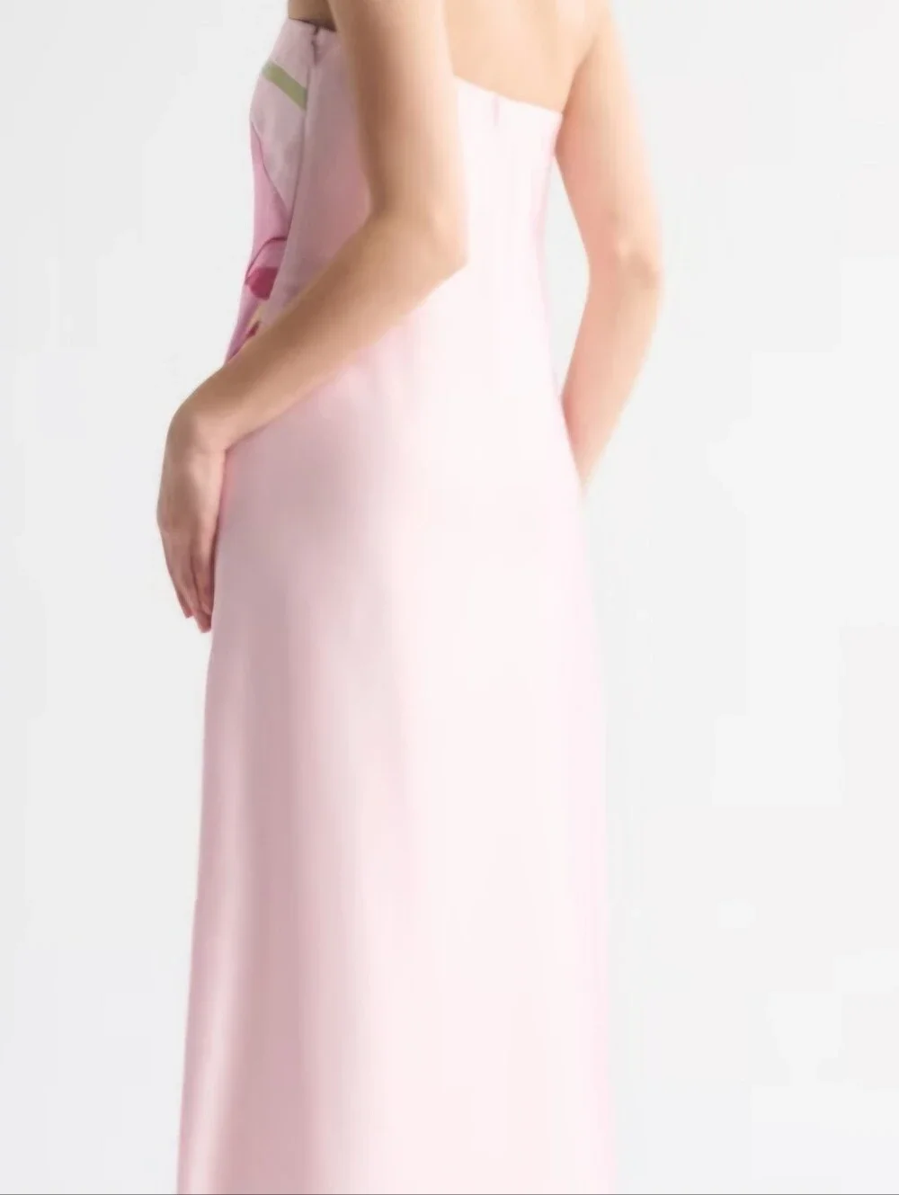 Abercrombie & Fitch Strapless Pink Floral Midi Dress